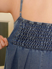 LILLEVI Denim Co-Ord Set Short Sleeve  Maxi Dress