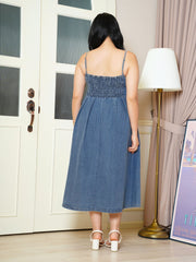 LILLEVI Denim Co-Ord Set Short Sleeve  Maxi Dress