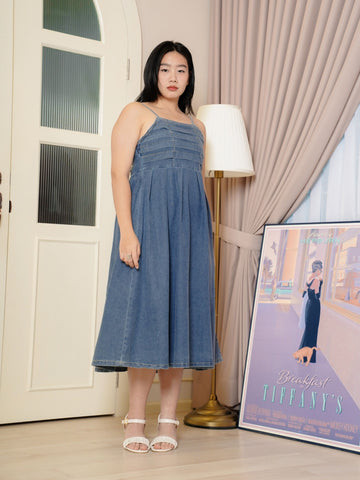 LILLEVI Denim Co-Ord Set Short Sleeve  Maxi Dress