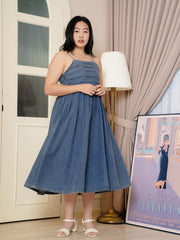 LILLEVI Denim Co-Ord Set Short Sleeve  Maxi Dress