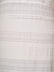 LUCIA White Fully Lace V Neckline Dress