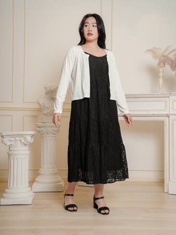 VICTORIA Sleeveless Lace Maxi Tiered Dress