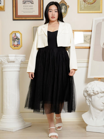 MICHI Work Lapel Crop Blazar Top