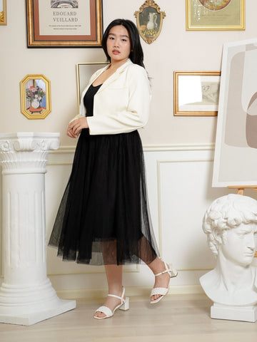 MICHI Work Lapel Crop Blazar Top