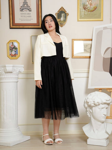 MICHI Work Lapel Crop Blazar Top