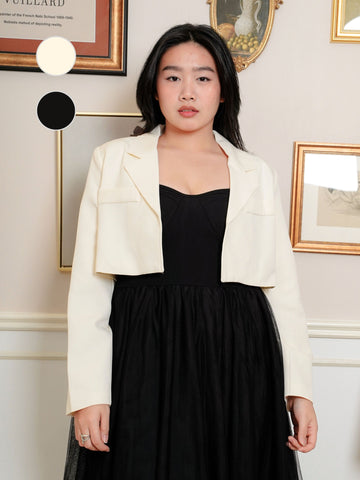 MICHI Work Lapel Crop Blazar Top