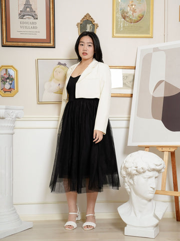 MICHI Work Lapel Crop Blazar Top