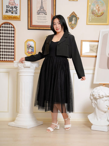 MICHI Work Lapel Crop Blazar Top