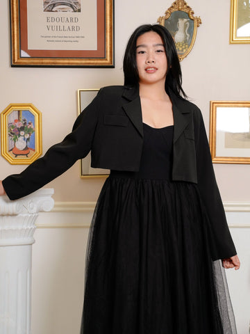MICHI Work Lapel Crop Blazar Top