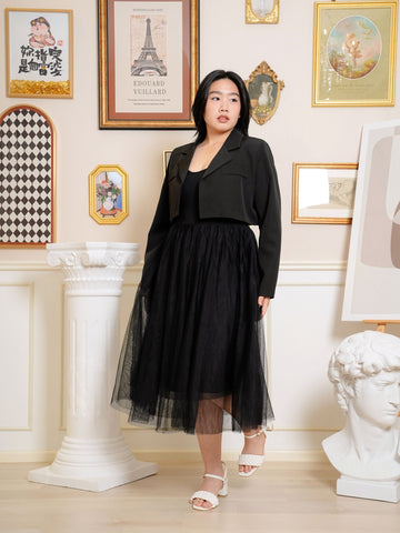 MICHI Work Lapel Crop Blazar Top