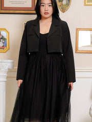 MICHI Work Lapel Crop Blazar Top