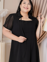 MINNIE Black Chiffon Corset Dress