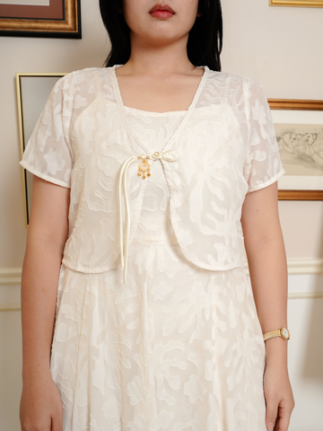 MIRA Elegant Two Pieces Set Jacquard Dress