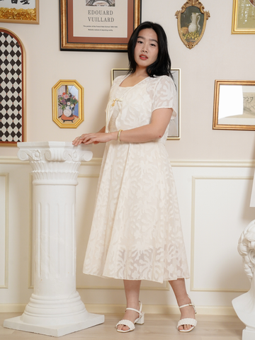 MIRA Elegant Two Pieces Set Jacquard Dress