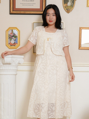 MIRA Elegant Two Pieces Set Jacquard Dress
