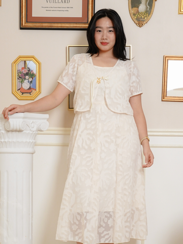 MIRA Elegant Two Pieces Set Jacquard Dress