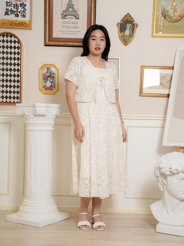 MIRA Elegant Two Pieces Set Jacquard Dress