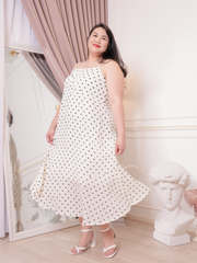 PATRICIA Polkadot Prints Sleeveless Chiffon Maxi Dress