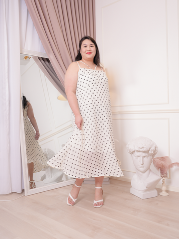 PATRICIA Polkadot Prints Sleeveless Chiffon Maxi Dress