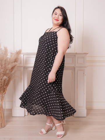 PATRICIA Polkadot Prints Sleeveless Chiffon Maxi Dress