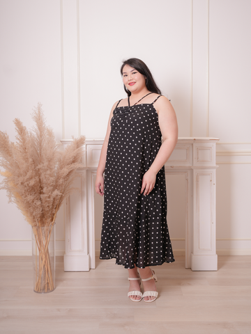 PATRICIA Polkadot Prints Sleeveless Chiffon Maxi Dress