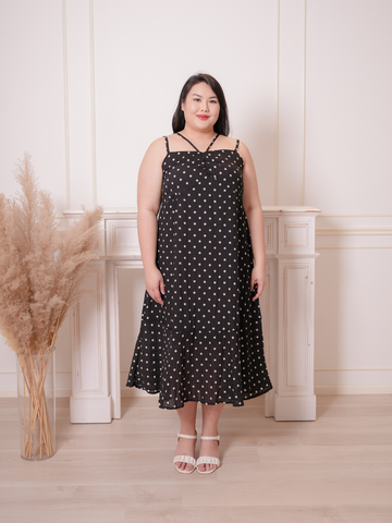 PATRICIA Polkadot Prints Sleeveless Chiffon Maxi Dress