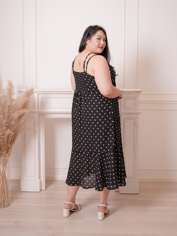 PATRICIA Polkadot Prints Sleeveless Chiffon Maxi Dress