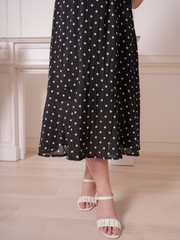PATRICIA Polkadot Prints Sleeveless Chiffon Maxi Dress