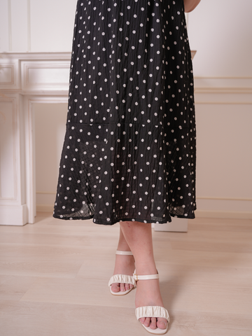 PATRICIA Polkadot Prints Sleeveless Chiffon Maxi Dress