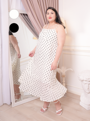 PATRICIA Polkadot Prints Sleeveless Chiffon Maxi Dress