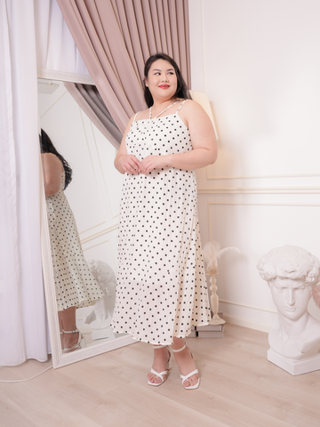 PATRICIA Polkadot Prints Sleeveless Chiffon Maxi Dress