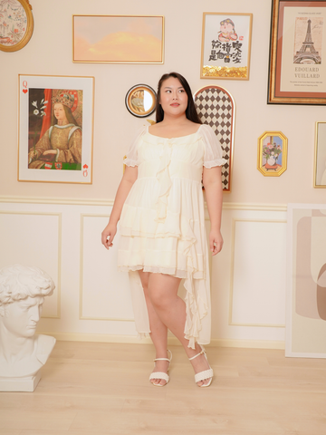 ROWYN Chiffon Multi-Layer Asymmetric Hem Dress