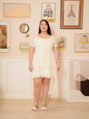 ROWYN Chiffon Multi-Layer Asymmetric Hem Dress