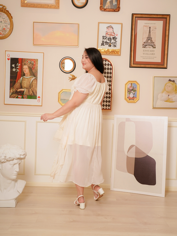 ROWYN Chiffon Multi-Layer Asymmetric Hem Dress