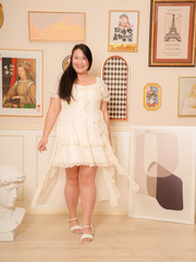 ROWYN Chiffon Multi-Layer Asymmetric Hem Dress