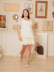 ROWYN Chiffon Multi-Layer Asymmetric Hem Dress