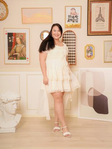 ROWYN Chiffon Multi-Layer Asymmetric Hem Dress