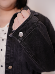 SADIE Black Denim Oversized Jacket