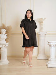 STEVIE Button Front Lapel Collar Casual Dress