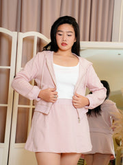TESSA Pink Long Sleeve Hoodie Skort Set Wear