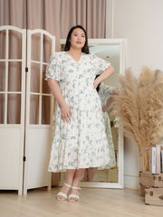 VERDES Butterfly Prints Flare Dress