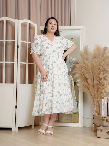 VERDES Butterfly Prints Flare Dress