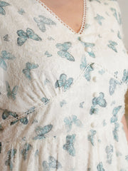 VERDES Butterfly Prints Flare Dress