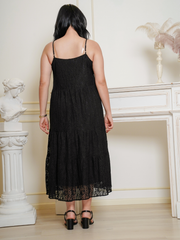 VICTORIA Sleeveless Lace Maxi Tiered Dress