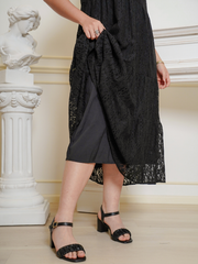 VICTORIA Sleeveless Lace Maxi Tiered Dress