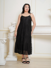VICTORIA Sleeveless Lace Maxi Tiered Dress