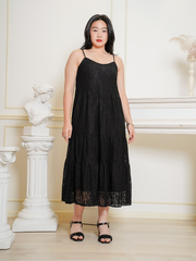 VICTORIA Sleeveless Lace Maxi Tiered Dress
