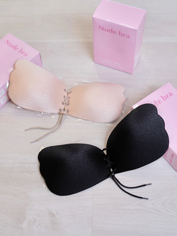 Wing Shaped Nubra Stick On Reusable Backless Bra