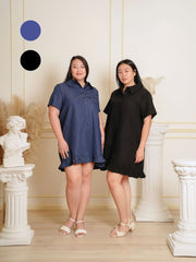 STEVIE Button Front Lapel Collar Casual Dress