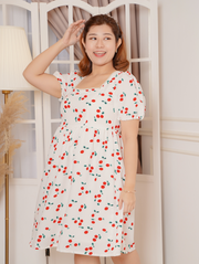 CHERRY Empire Waist Pearls Neckline Dress